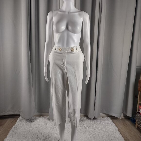 Talbots Womens Petite White Cotton Stretch Capris Pants Size 10P - Picture 2 of 11
